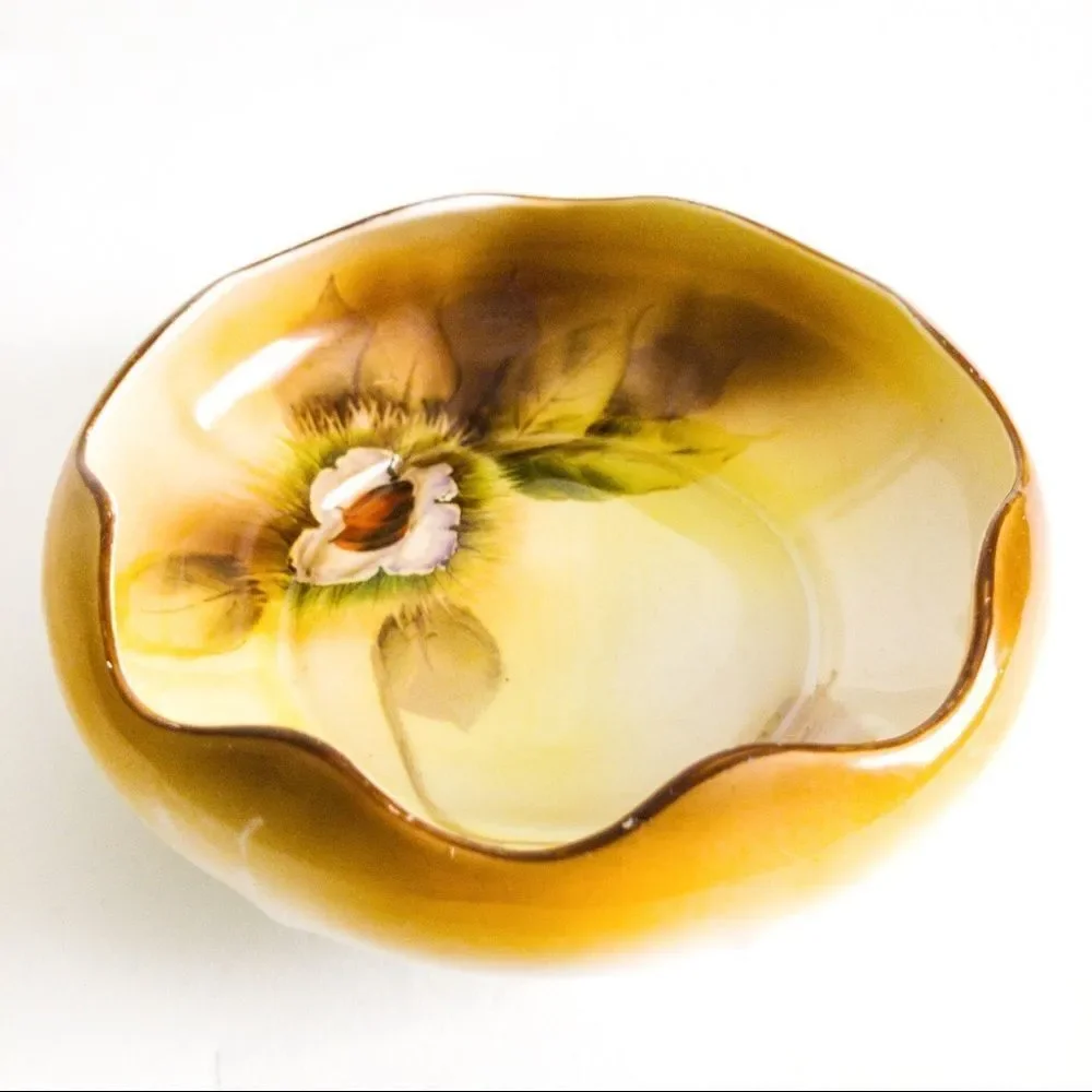 Antique Nippon Noritake Hand Painted Chestnut Bowl